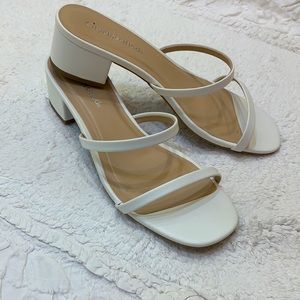 white strappy sandals